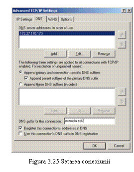 Text Box:  
Figura 3.25 Setarea conexiunii
