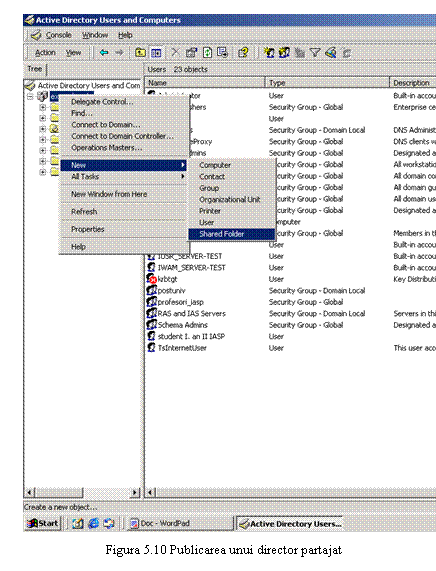 Text Box: 
Figura 5.10 Publicarea unui director partajat
