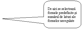 Rounded Rectangular Callout: De aici se selecteaza formele predefinite si numarul de laturi ale formelor neregulate

