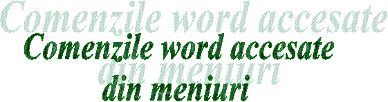 Comenzile word accesate 
 din meniuri 