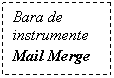 Text Box: Bara de instrumente Mail Merge