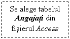 Text Box: Se alege tabelul Angajati din fisierul Access