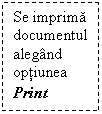 Text Box: Se imprima documentul alegand optiunea Print