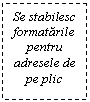 Text Box: Se stabilesc formatarile pentru adresele de pe plic