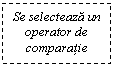 Text Box: Se selecteaza un operator de comparatie