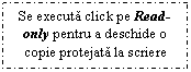 Text Box: Se executa click pe Read-only pentru a deschide o copie protejata la scriere