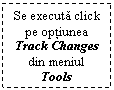 Text Box: Se executa click pe optiunea Track Changes din meniul Tools