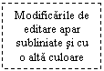 Text Box: Modificarile de editare apar subliniate si cu o alta culoare