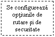 Text Box: Se configureaza optiunile de rutare si de securitate