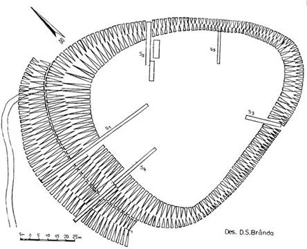 Planul fortificatiei de la Cetatea de Balta