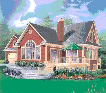 Front Elevation House Plan 15596