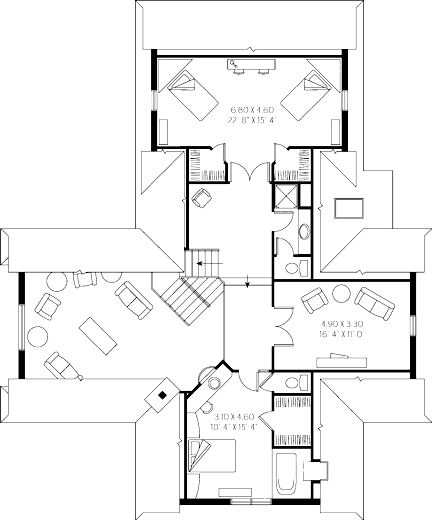 Upper Floor House Plan 15596