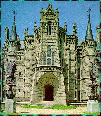 Fachada principal del palacio Episcopal de Astorga -Leon-