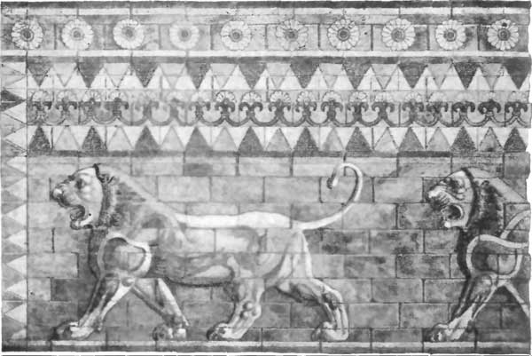 FIG. 8.�LIONS' FRIEZE, SUSA.

(FROM PERROT AND CHIPIEZ.)