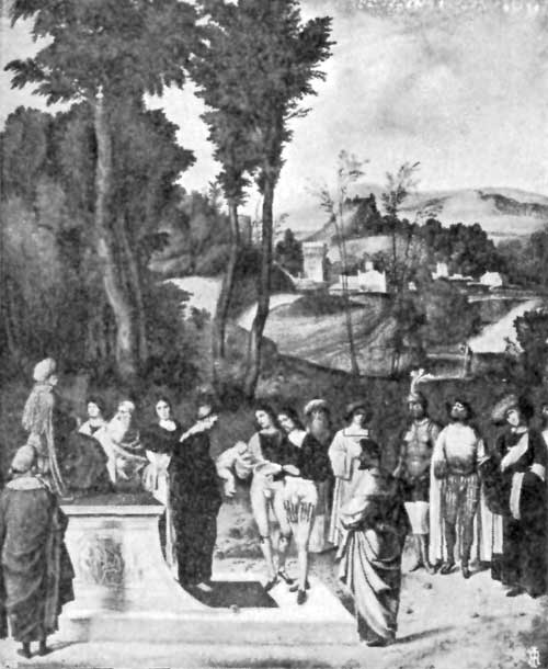 FIG. 47.�GIORGIONE(?). ORDEAL OF MOSES. UFFIZI.