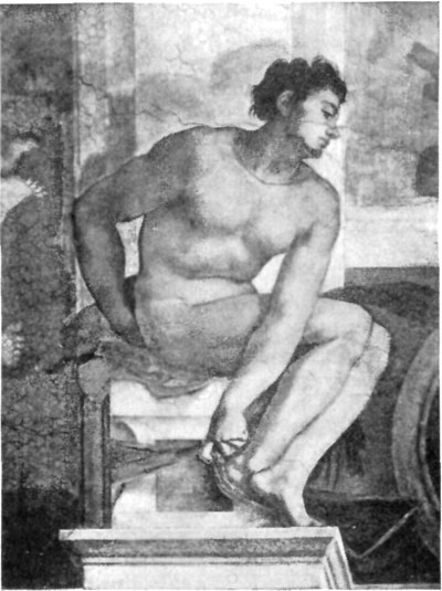 FIG. 40.�MICHAEL ANGELO. ATHLETE. SISTINE, ROME.