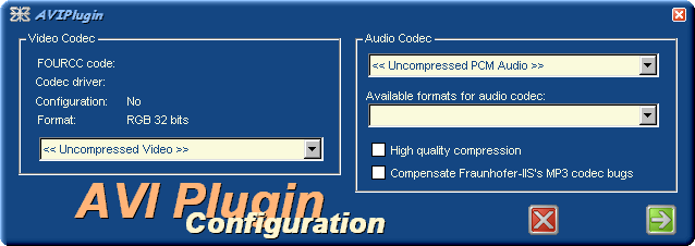 Xmpeg AVI Plugin Configuration