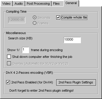 Xmpeg General Settings