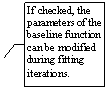 Line Callout 3: If checked, the parameters of the baseline function can be modified during fitting iterations.