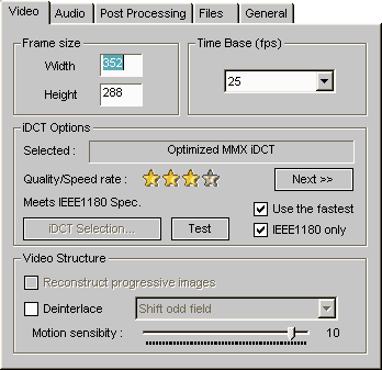 Xmpeg Video Settings