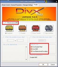 DivX 5.0.5 Profiles