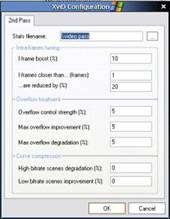 XviD 2nd pass asetukset