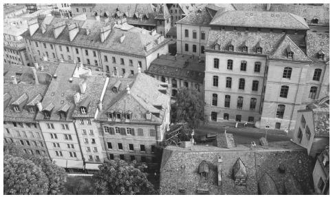 Traditional-style buildings in the old part of Geneva. Preserving the country&#x0027;s architectural heritage is an important consideration throughout Switzerland.