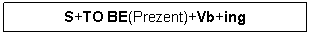 Text Box: S+TO BE(Prezent)+Vb+ing