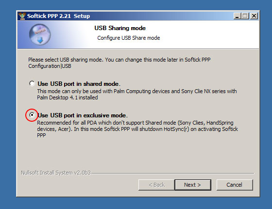 USB Sharing Mode