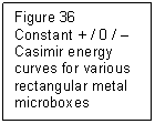 Text Box: Figure 36 
Constant + / 0 / �
Casimir energy curves for various rectangular metal microboxes 

