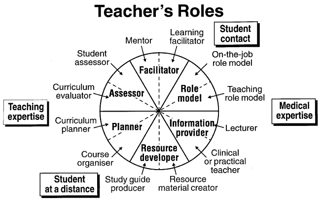 The twelve 
roles of the teacher as a graphic