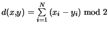 (d(x,y)=sumlimits_^)