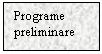 Text Box: Programe preliminare