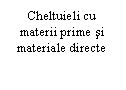 Text Box: Cheltuieli cu materii prime si materiale directe