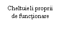 Text Box: Cheltuieli proprii de functionare