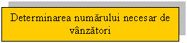 Text Box: Determinarea numarului necesar de
vanzatori
