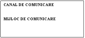 Text Box: CANAL DE COMUNICARE


MIJLOC DE COMUNICARE
