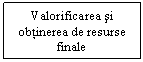 Text Box: Valorificarea si obtinerea de resurse finale