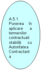 Oval: A.5.1. Punerea in aplicare a termenilor contractuali stabiliti cu Autoritatea Contractanta
