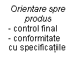 Text Box: Orientare spre produs
- control final
- conformitate cu specificatiile

