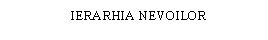 Text Box:                   IERARHIA NEVOILOR