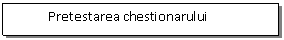 Text Box:            Pretestarea chestionarului