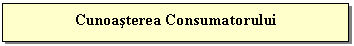 Text Box: Cunoasterea Consumatorului