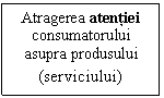 Text Box: Atragerea atentiei consumatorului asupra produsului (serviciului)
