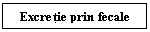 Text Box: Excretie prin fecale