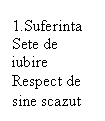 Line Callout 1 (No Border): 1.Suferinta
Sete de iubire
Respect de sine scazut
