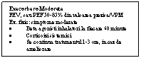 Text Box: Exacerbare Moderata 
FEV1 sau PEF 50-85% din valoarea prezisa/VPM
Ex. fizic: simptome moderate
.	Beta agonisti inhalatori la fiecare 60 minute
.	Corticoizi sistemici
.	Se continua tratamentul 1-3 ore, in caz de ameliorare
