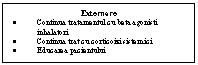 Text Box: Externare
.	Continua tratamentul cu beta agonisti inhalatori
.	Continua trat cu corticoizi sistemici
.	Educarea pacientului

