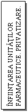 Text Box: INFIINTAREA UNITATILOR FARMACEUTICE. PRIVATIZARE. 