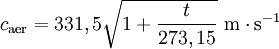 c_} = 331,5 sqrt} mathrm}